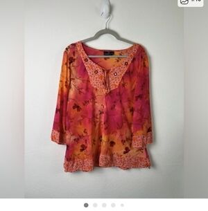 Carole Little Vintage Boho Top